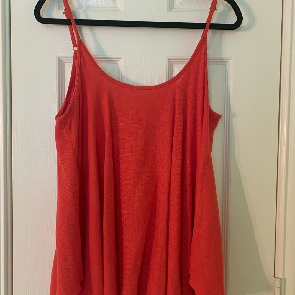 Umgee Orange Spaghetti Strap  Swing/Relaxed Camisole